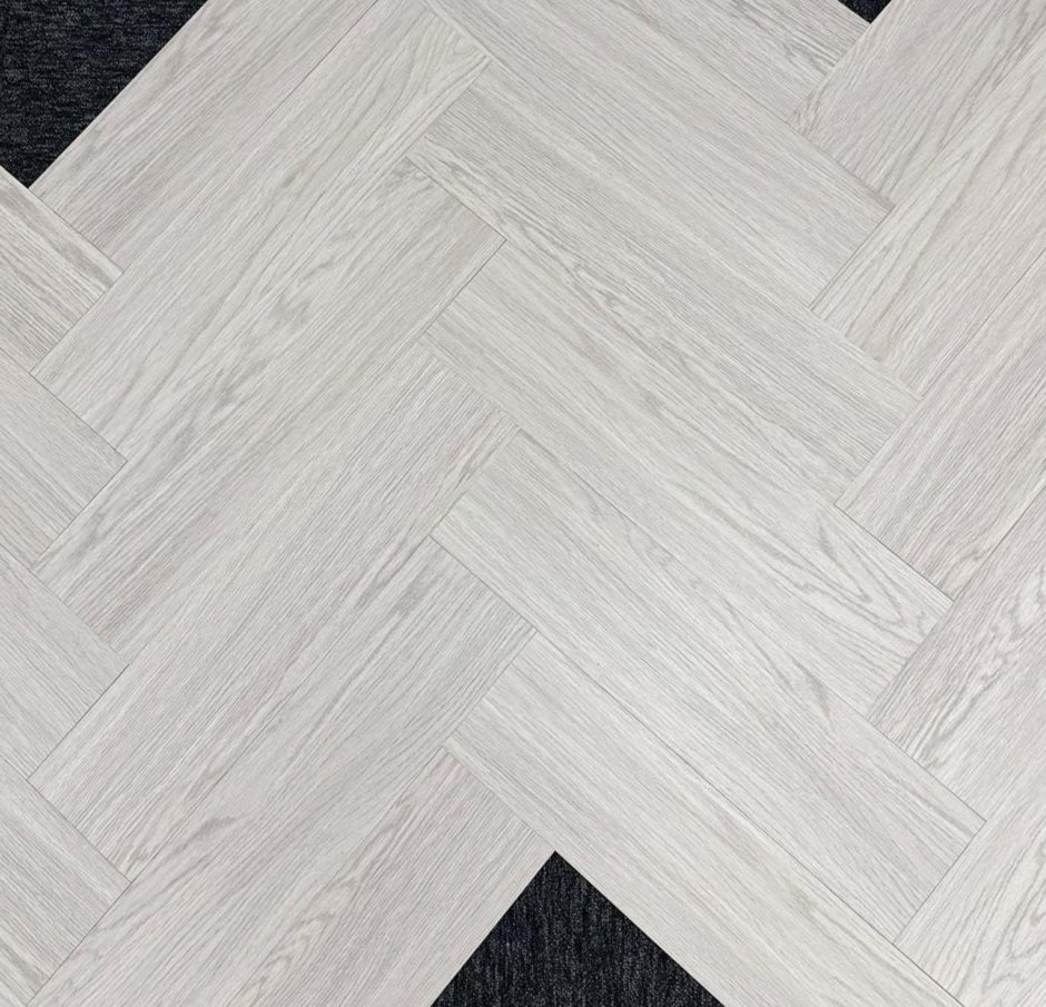 LVT glue down wood effect in brown herringbone – glue down LVT for kitchens