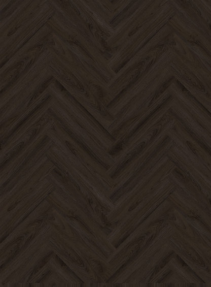 Black oak herringbone glue down lvt