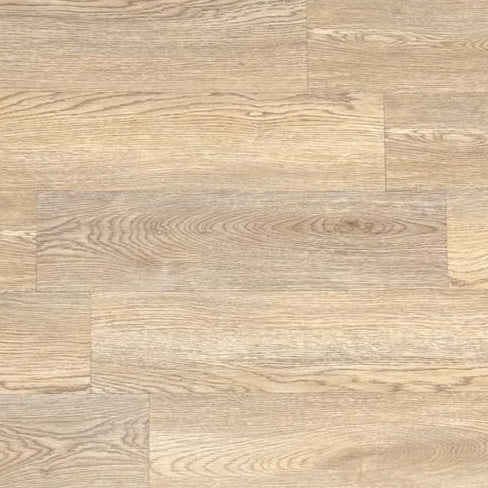 Light brown herringbone LVT flooring installed in modern living room