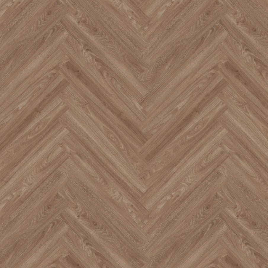 Warm Chestnut Herringbone Glue Down LVT Flooring – Luxury Vinyl Tiles