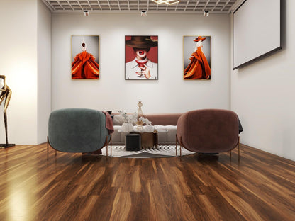 dark walnut-toned wood flooring