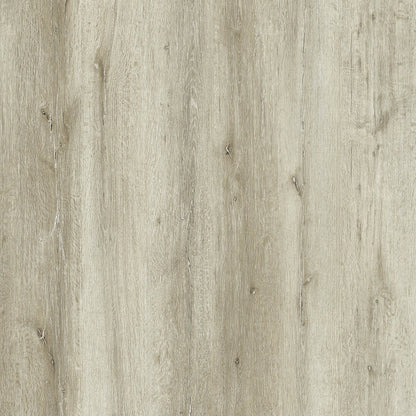 Light beige wood grain texture sample with vertical grain pattern and small Chinese product information text along the bottom edge.