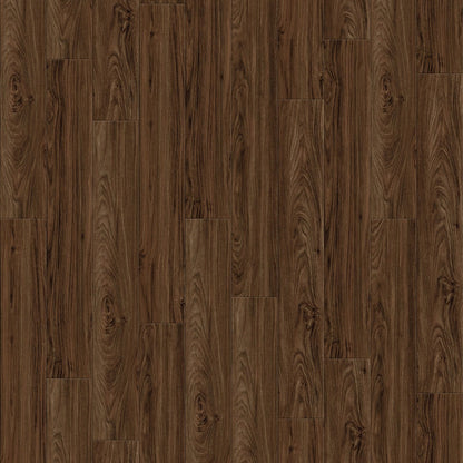 Dark brown wood grain flooring sample with plank pattern.